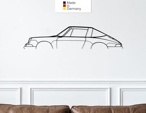 911 Targa Classic, Metall Wandbild, Wanddeko, Auto Silhouette, Metal Wall Art (Größe: 49 cm (19))
