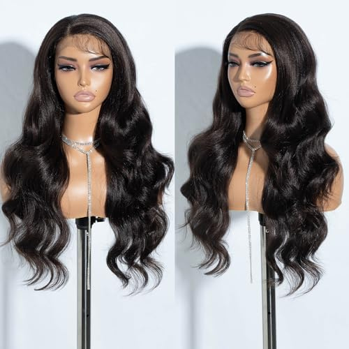 Joedir 13x4 Body Wave 150% Dichte HD Lace Front Perücke Synthetisches Haar Perücke mit Baby freien Teil Perücken für Frauen 30 Inch（76cm）