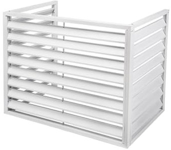 Copri Condizionatore da Esterno con Tre Colori, Copri Motore Condizionatore Esterno Metallo, Universale Copertura Protettori Superiori AC Privacy/nascondi (Color : White, Size : 3_110*80 * 60CM(3P))