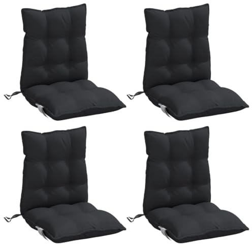 vidaXL Coussin d'extérieur 4 pc Noir 100 x 50 x 7 cm