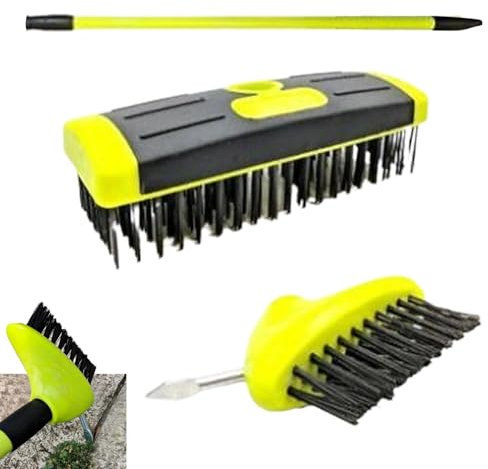 Fellflying Cepillo removedor de malezas, Herramienta para Grietas de Cubierta de eliminación de Musgo | Removedor de malezas de Musgo | Removedor de Musgo Eliminación de Musgo Desmalezadores manuales