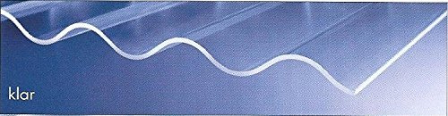 Acryl Lichtplatten Wellplatten Profil 76/18 Sinus (Welle) - Plattenstärke 3 mm - glatt - glasklar - Lichtdurchlässigkeit >90% - Plattenbreite: 1045 mm - Deckbreite: 980 mm - 29,90 Euro/m² (3500)