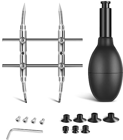 Lahdrhab Kit de ventosa y llave inglesa IC Pick-Up de succión al vacío + 7 ventosas intercambiables y puntas curvadas