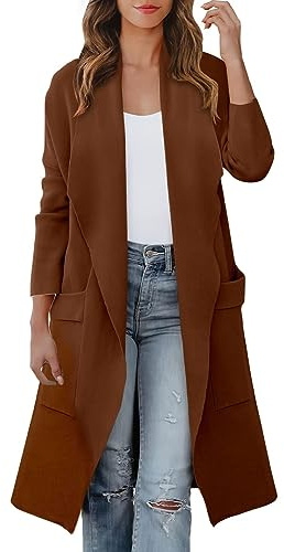 Ullrock dam vinter lång – övergångskappa dam elegant svart trenchcoat vinterrock enfärgad ull trench coat övergång vinterrock boucle blazer vinterparkas boucle jacka ulljacka, kaki, M