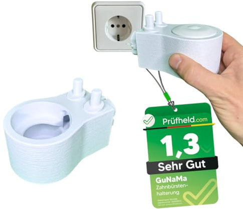 GuNaMa kabellose Steckdosen Zahnbürstenhalterung passt für Oral-B, iO, 7, 8, 9 elektrische Zahnbürsten, Zahnbürstenhalter, Zahnbürste Halterung für Steckdose mit Aufsteckbürsten, Bürstenhalter