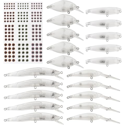 OriGlam Angelrohlinge, unlackiert, Topwater Swimbait Crankbait, Köderrohlinge, unlackierte Angelköder mit 3D-Augen, schwimmende Ausrüstung, Minnow Crankbaits DIY für Barsch, Lachs, Forelle