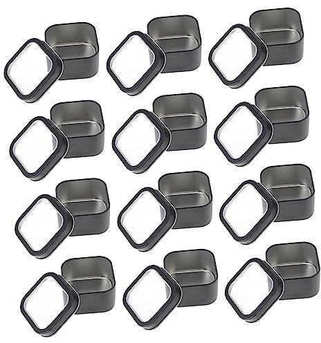 Gatuida 15pezzi Barattoli Di Quadrati Trasparente Contenitori Di Metallo Per Candele Diy Unguenti Balsami e Altri Usi Di Fabbricazione
