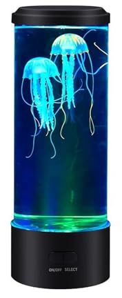 HBBursts Lámpara LED De Medusa Burbuja, Luz Nocturna Cilíndrica Con 7 Colores Cambiantes, Mini Acuario, Lámpara De Mesa For Decoración Del Hogar Y La Oficina(L,Keypress Color Change)