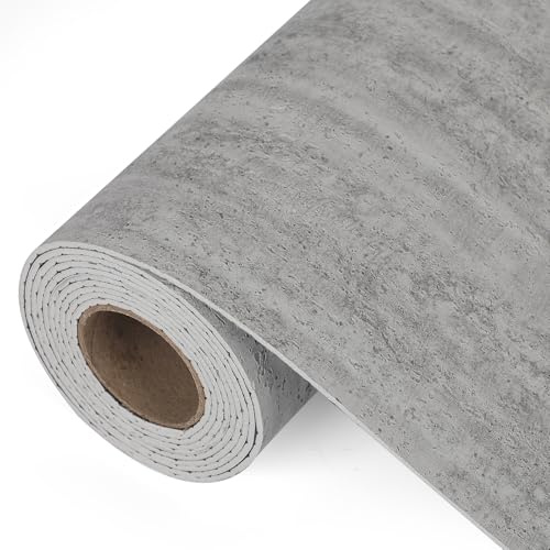 GDWD Carta da parati autoadesiva in PVC e schiuma XPE, 40 cm x 300 cm, impermeabile, per cucina, camera da letto, soggiorno, pareti, armadi, tavoli, davanzali (grigio)