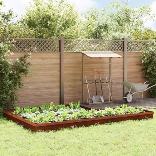 LoogCape Snail Fence Pack of 16 Rustproof Steel Garden Fence for Outdoor Use, Weatherproof, Robust, Malleable, Easy Assembly, Ideal for Bed Borders, Lawn Edging, Path Limiting, Root Barrier