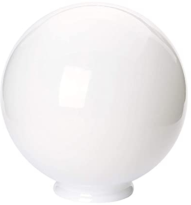 Sfera di Vetro Con Foro in Diverse Misure, Paralume Con Bordo di Presa in Opale Bianco Lucido, Ricambio (Ø 200mm)
