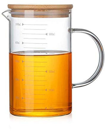 Vetro Misurino, Termoresistente Borosilicato Mug, Digitale Liquido Polvere Microonde Riscaldamento Latte Tazza, Trasparente Scala Coppa, Cucina Cottura in Forno Misurare Brocca caffè Pentola