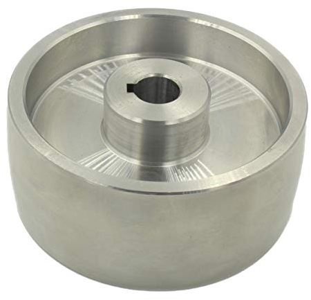 Ruota di trasmissione per smerigliatrice a nastro, lavorata a CNC, per smerigliatrici a coltello, diametro 130, larghezza 55, foro 19, prodotta in UE (ruota motrice)