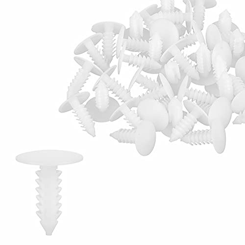 X AUTOHAUX 40 Stücke Kunststoff Nieten Auto Bolzen Nieten Befestigungsclip 4.5mm Loch Weiß