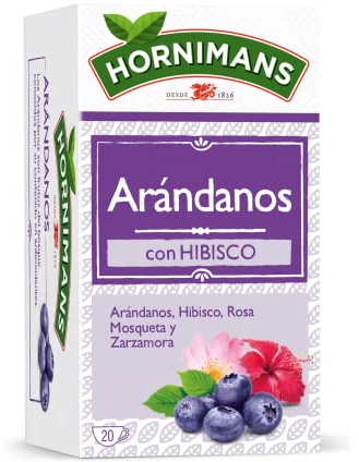 Hornimans Infusión de Arándanos con Hibisco 100% Natural | 20 bolsitas | Con Teína