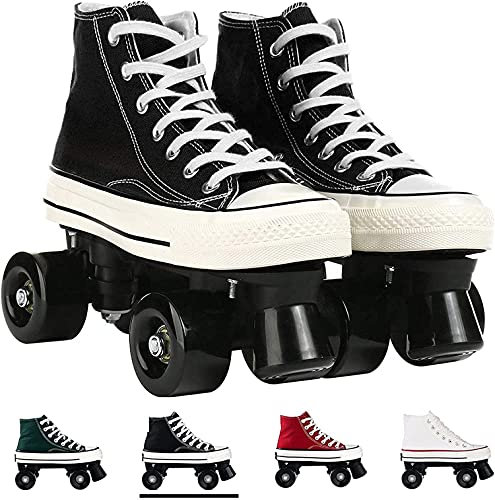 JianJud Rollschuhe Erwachsene Herren Und Damen Vierrad Rollschuhe, Canvas Zweireihige Rollschuhe Räder, Indoor Und Outdoor Zweireihige Skates Für Jugendliche B,41