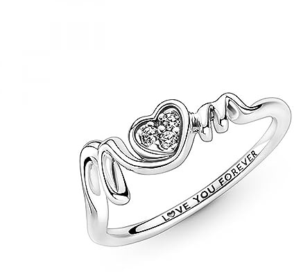 Pandora Moments Ring Mom, Sterlingsilber, mit klarem Cubic Zirkonia