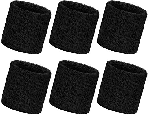 Flintronic Serre Poignets Bracelets pour Sports, 6 Pièces Bracelet Poignet de Sport, Serre Poignet Sweatbands Absorbants pour Gym/Tennis/Course/Basket-Ball