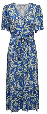 ONLY Damen Onlnova Life S/S Emily Dress AOP Ptm, Dazzling Blue/AOP:440 Soft Boho, S