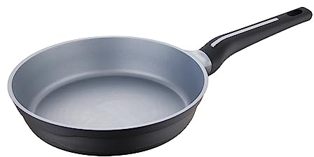 San Ignacio Bistro Grey - Sartén de 28cm - Fabricado en Aluminio Fundido - Interior En Acero Quantanium - Exterior En Negro Mate- Punto Inducción - Mango Soft Touch Negro