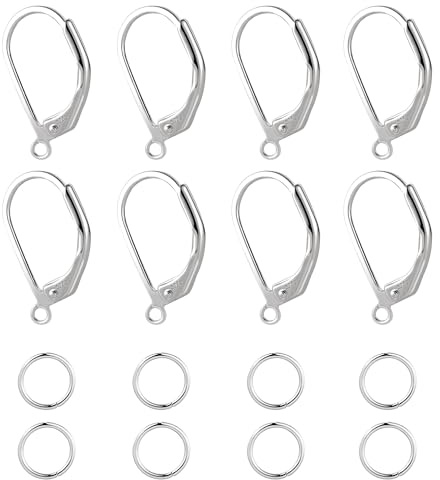 Franska Örhänge - 18 Stycken 925 Sterling Silver Krokar Örhänge Spak Bak Öron Krokar Lås Båge Örhänge Silver 925 Gör Din Egna Uppsättning Kvinnor