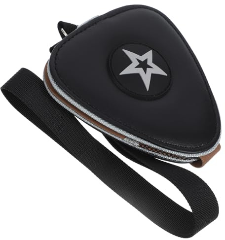 TOYANDONA Leder Gitarrenplektrumhalter Tasche Dreieckig mit Platz für 24 Plektren und Zubehör Kompakte Aufbewahrung für Akustikgitarre zum Transport