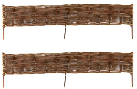 5 x Beeteinfassung aus Weide 100 x 35 cm - Beetbegrenzung Weide - Weidengeflecht Garten - Beetumrandung aus Weide - Rasenkante aus Weide Größe 5 x