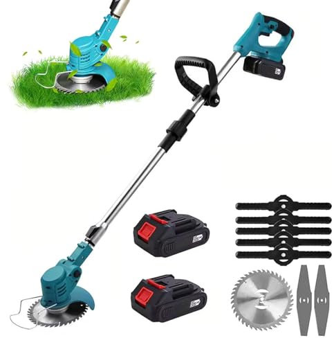 K2 STORE - Decespugliatore Elettrico 48V, 3 in 1 con Doppia Batteria e Lama in Metallo – Ideale per Erba, Arbusti e Giardini