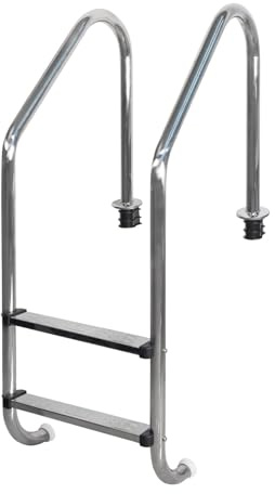 WENNEWU Swimming Pool Ladder, 2/3/4/5-Step In-Ground Stainless Steel Step for Indoor/Outdoor Pool, Heavy Duty Non-Slip Ladder, Easy Assembly,A,2 Steps