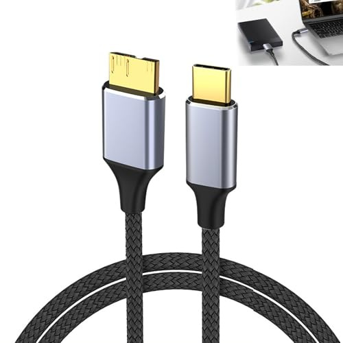 EceoThsy Câble USB C Vers Micro B 0,3m–USB 3.1 Avec Des Vitesses De Transfert De 10 Gbps–Connecteur Mâle USB C Vers Mâle Micro B Pour Disque Dur Externe，cable Usb C Vers Micro Usb，cable Disque Dur