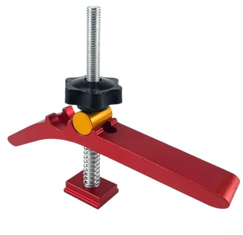 Oniissy Placa de presión de sujeción con ranura en T, herramienta de carpintería de aleación de aluminio para sierra de mesa y aplicaciones de posicionamiento y sujeción en T, ajuste rápido (tipo