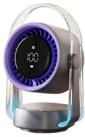 Guaber Ventilateur de bureau USB silencieux, grand angle, rotation 100 vitesses, refroidisseurs de table, batterie rechargeable, affichage LED, vitesse de refroidissement réglable, silencieux
