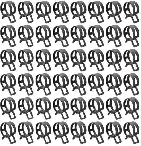 QUARKZMAN 60 Piezas Abrazaderas Muelle Tipo Banda 21mm Abrazadera Para Manguera Combustible Clip Muelle Para Manguera Silicona Abrazadera Para Tubo Vacío Clip Para Tubo Baja Presión Negro