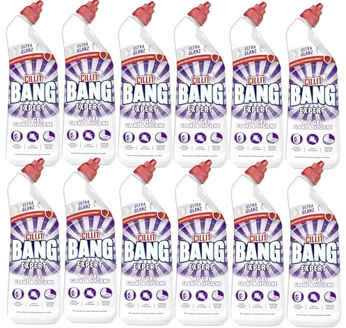CILLIT BANG EXPERT WC-Power Gel - Glanz & Hygiene - Kraftvoller WC-Reiniger - 12 x 750 ml