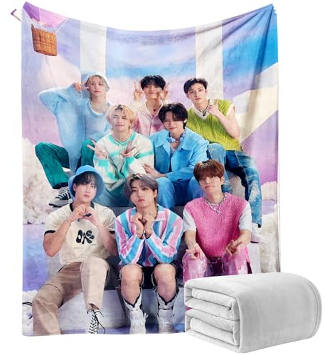 Ubephant Kpop, coperta da 51 x 59 cm, regalo di compleanno, super morbida flanella, angolo a D, regalo per tifosi, divano, tempo libero