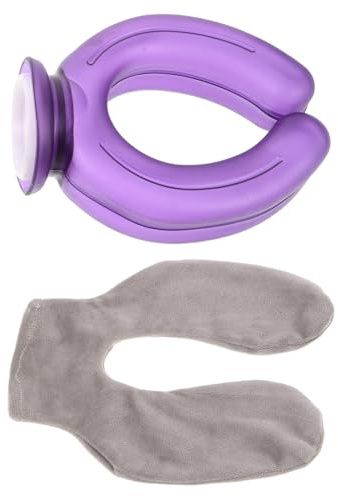 SHERCHPRY Bolsa de Agua Caliente Forma para Cuello y Hombros con Funda Suave Lavable Compresa Térmica Frío Portátil para Alivio y Soporte Ergonómico Oficina y Hogar