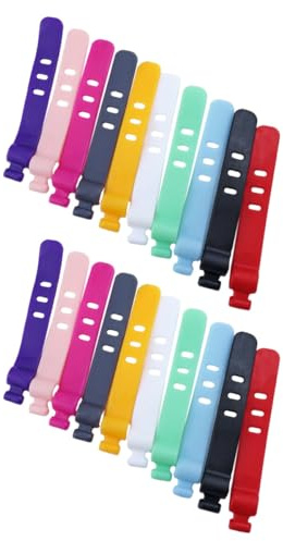 UKCOCO 50 Pièces Organiseurs de Câbles en Silicone Léger et Souple Attaches pour Gestion de Câbles la Maison Bureau Adaptables pour Fils et Chargeurs