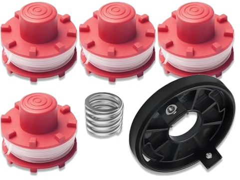 Lot de 4 bobines de Rechange pour débroussailleuse Einhell GE-CT 36/30 LI E, 1 Capuchon de Bobine de Rechange, 1 tête de Coupe, pour bobines de Rechange Einhell 3405096
