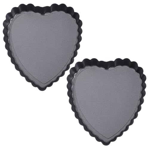 TOYANDONA Teglia da Forno a Forma di Cuore 2 Pezzi Fondo Estraibile, Antiaderente, Resistente al Calore, per Pizza e Torta, per e Uso Quotidiano