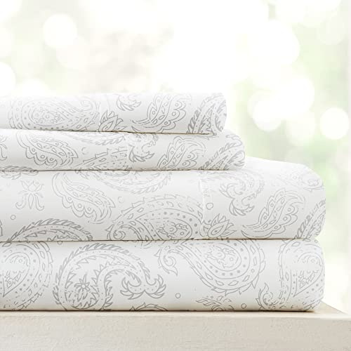 Linen Market 4-teiliges Bettlaken-Set, Gemustert, voll, grob, Paisleygrau