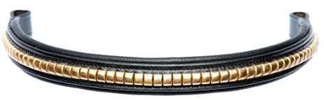 Cwell Equine Stirnband Messing Drahtreifen Tolles Qualität Handgefertigt Schwarz/Braun (COB 38,1 cm schwarz)