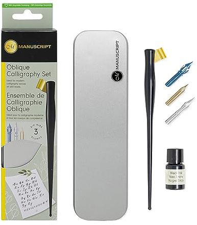 Manuscript Pen Company Modern Calligraphy Oblique Set,Black