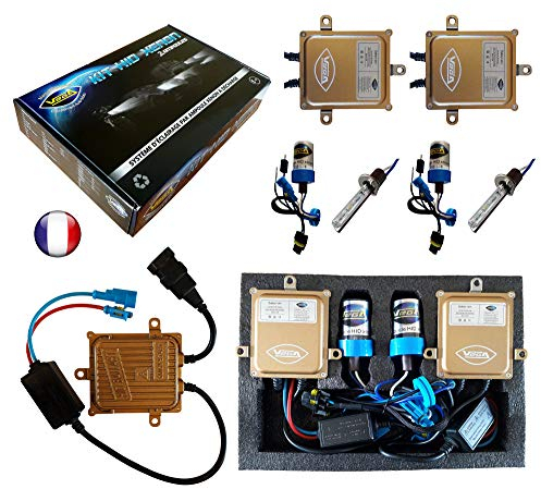 VEGA HID Xenon-Set, französische Marke, H1, 8000 K, 55 W, Slim, DSP AC, Leuchtmittel mit Metallsockel