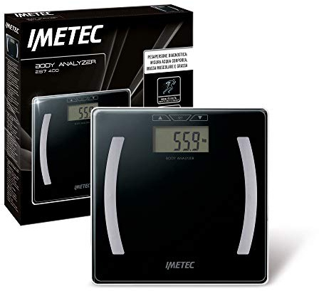 Imetec Body Analizer ES7 400 - Báscula para personas diagnostica, medición de agua corporal, masa muscular y grasa, color negra