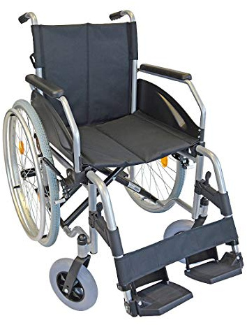 FabaCare Rollstuhl Lexis, Standardrollstuhl faltbar, mit Steckachse, Transportrollstuhl bis 130 kg, Sitzbreite 48 cm