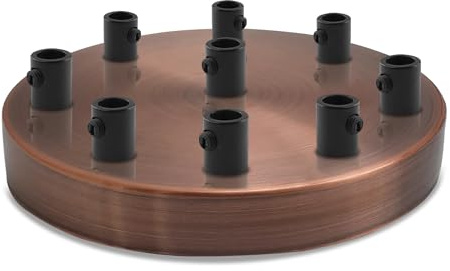 Deckenrosette aus Metall für Hängelampe (9 Ausgänge Kupfer)