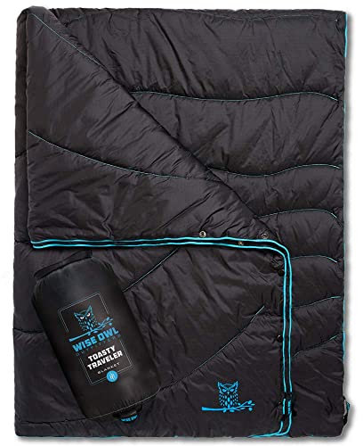 Wise Owl Outfitters Camping Blanket – Packable Compact Lightweight Toasty Traveler för Outdoor Camp Backpacking Vandring och Cold Weather Travel – Puffy Ultralätta filtar