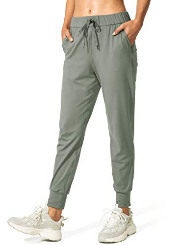 SANTINY Women's Joggers Pants Pockets Drawstring Running Sweatpants for Women Lounge Workout Jogging(Grey Sage_M)