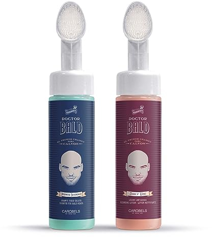 Beardburys Doctor Bald Shampoo e Lozione Detergente Confezione, Formulato per la Pulizia e la Cura del Cuoio Capelluto, Privo di Solfati e Parabeni, 200 ml Ciascuno