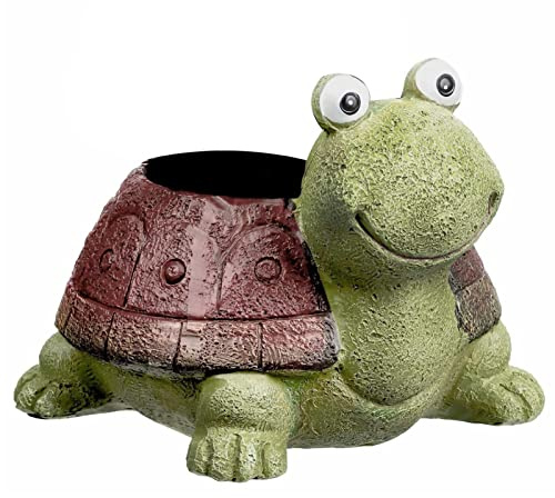 Linsition Kaktustopf - Lustiger Schildkröten-Pflanztopf Blumentopf,Niedlicher Cartoon Tierförmiger Kunstharz Sukkulenten Kaktus Vase Blumentopf für Hausgarten Büro Desktop-